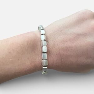 5/$25 Silver Square Bead Bracelet